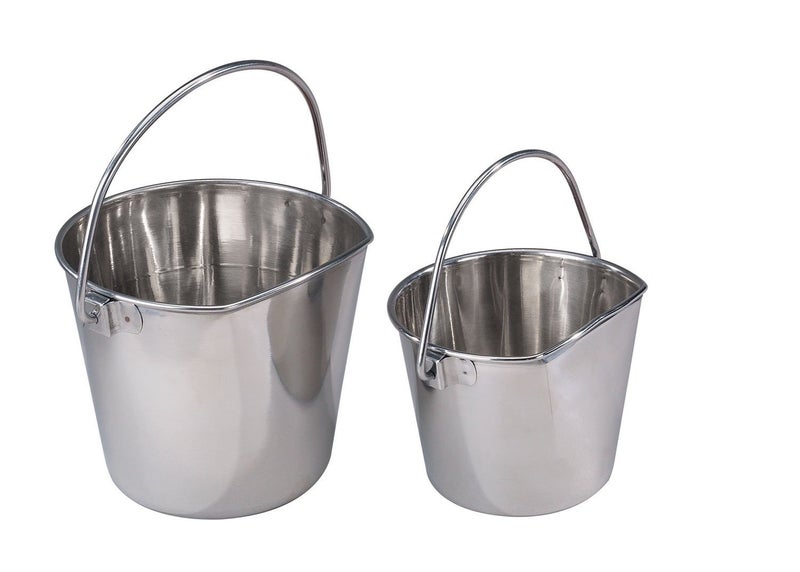 Pro Select Stainless Steel Pet Pail, 1-Quart Size â€“ Heavy Duty Flat Sided Pail Great for Providing Water in Pet Kennels - Image 1